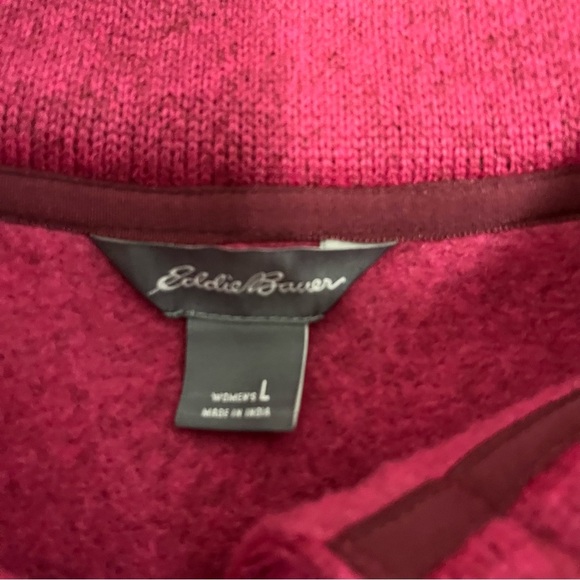 Eddie Bauer Pink Fleece Pullover Snap Neck Ling Sleeve Jacket - Picture 10 of 15
